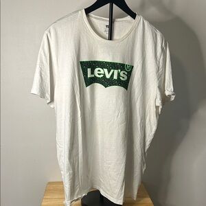 Levi's White Tee with Green Graphic